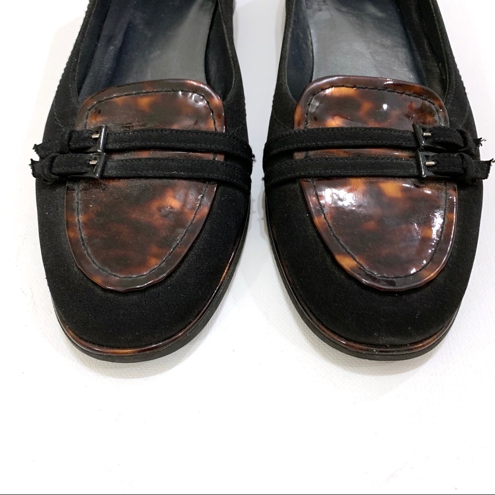 Stuart Weitzman Black & Tortoise Shell Print Flats - image 2